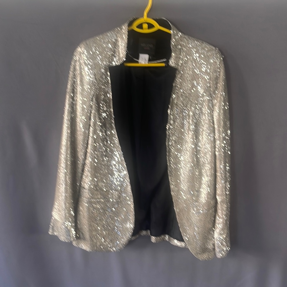 Sequin silver sparkly blazer